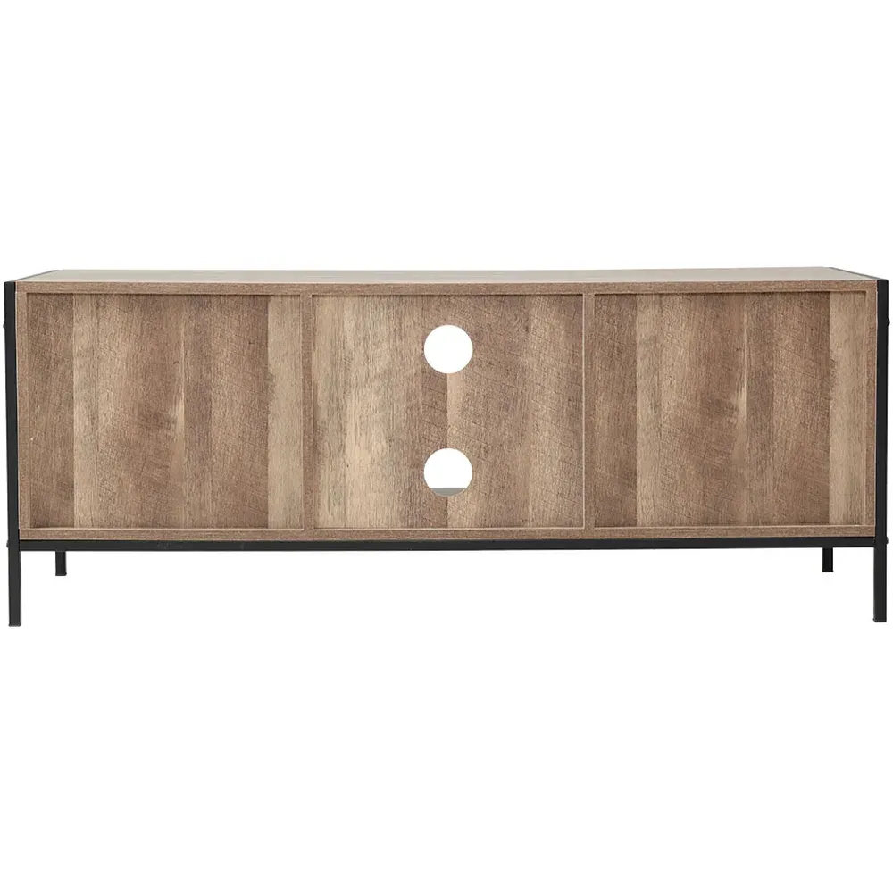 2 Door TV Unit with Cable Management - Brown, Metal