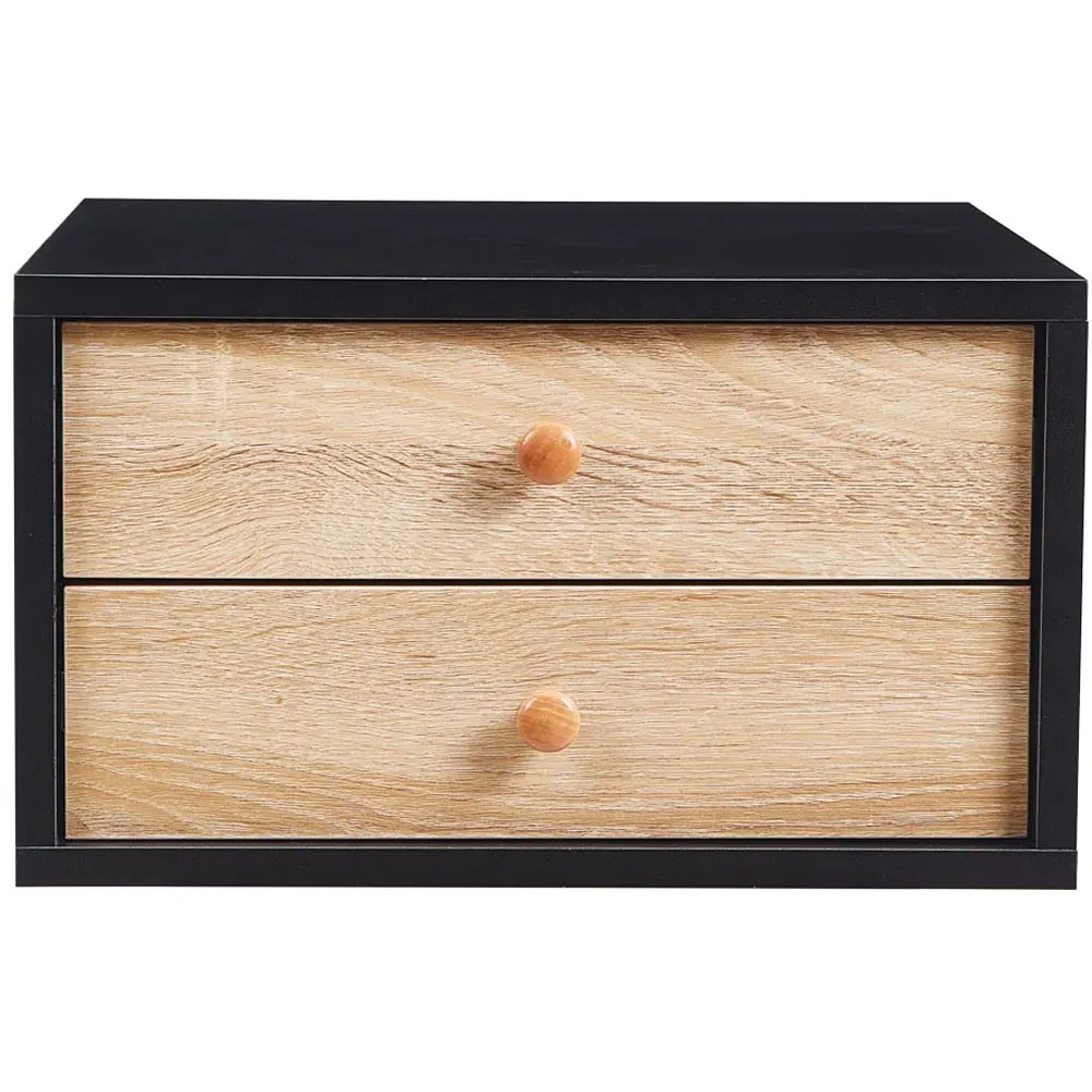2 Drawer Floating Nightstand - Black