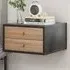 2 Drawer Floating Nightstand - Black