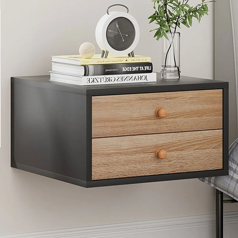2 Drawer Floating Nightstand - Black image