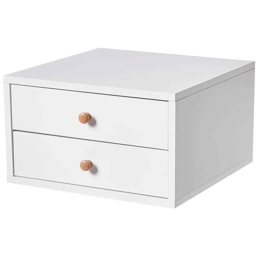 2 Drawer Floating Nightstand - White