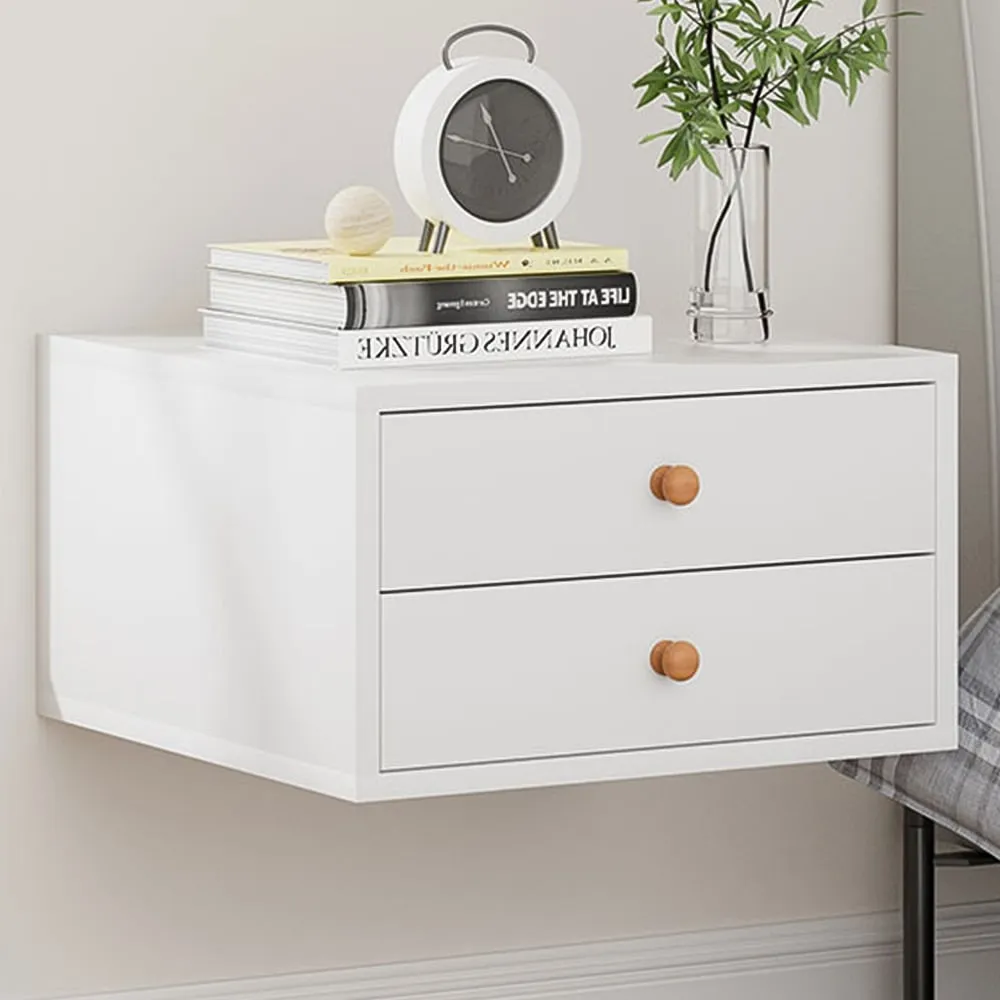2 Drawer Floating Nightstand - White image