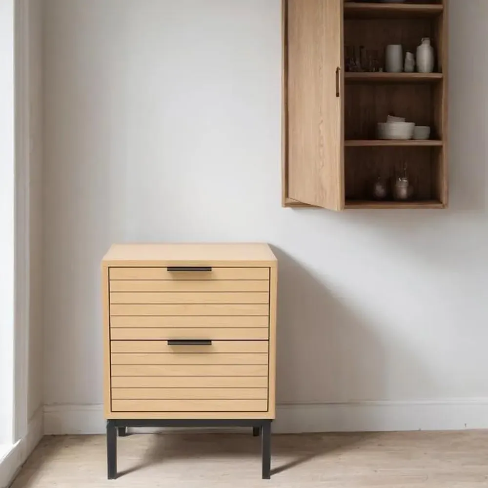 2 Drawer Small Side Cabinet - Cream, Wood