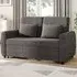 2-Seater Convertible Sofa Bed with Cushions - Grey