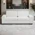 2-Seater Loveseat Sofa - White, Teddy Fabric