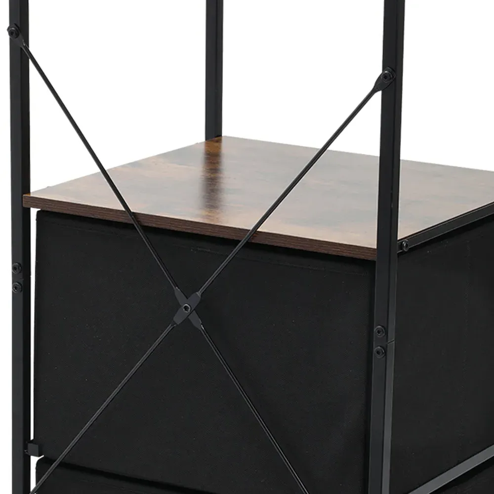 3 Drawer 2 Shelf Storage Cabinet - Brown