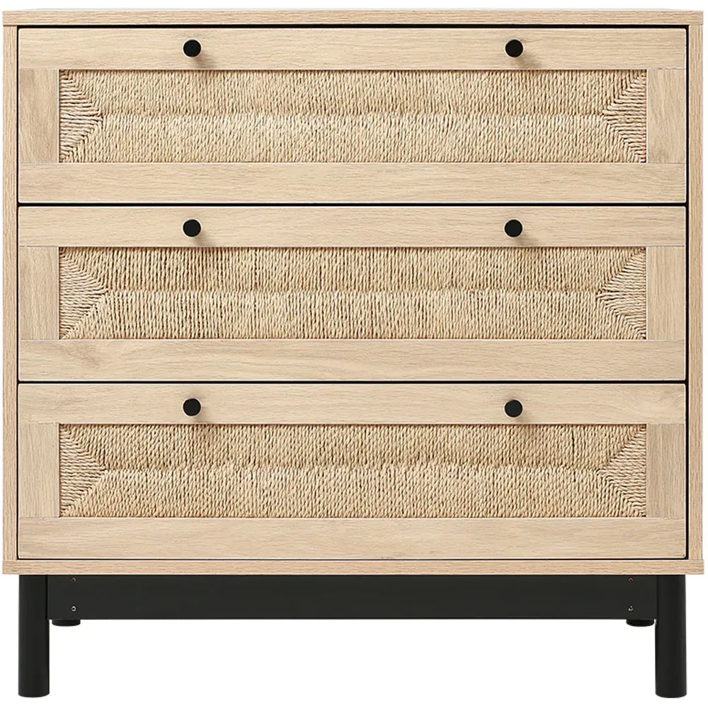 3 Drawer Woven Storage Cabinet - Cream