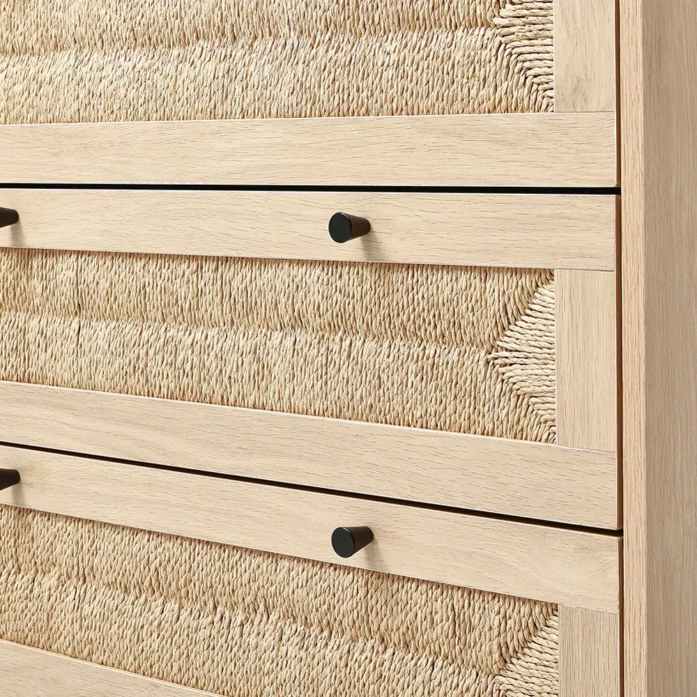 3 Drawer Woven Storage Cabinet - Cream