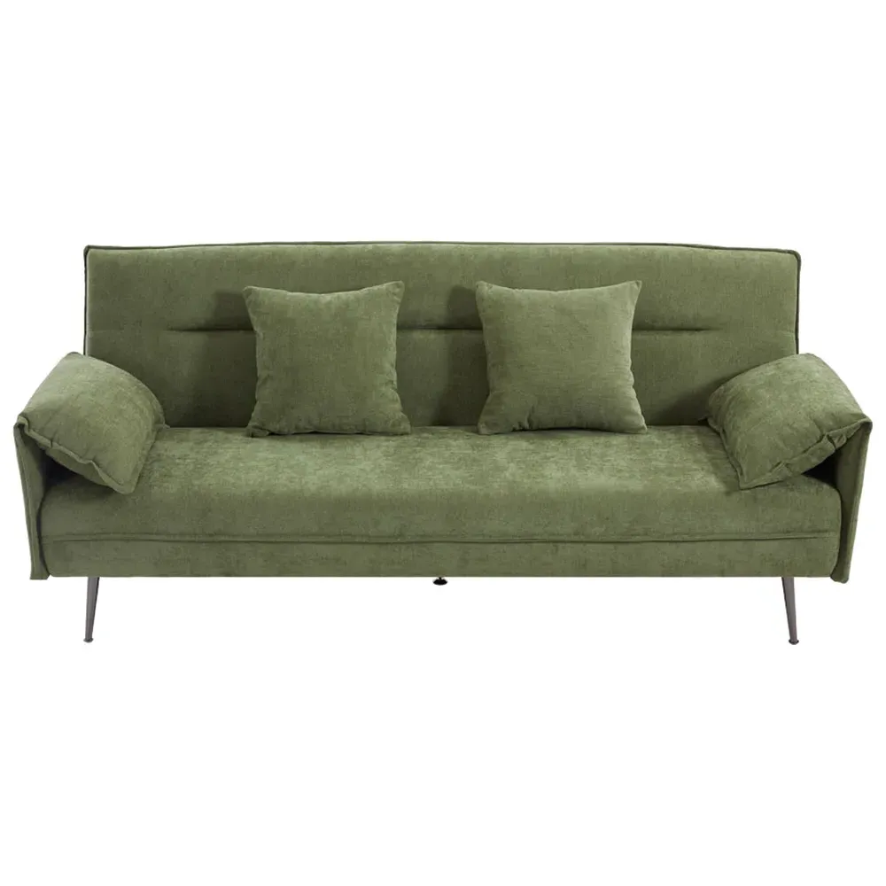 3-Seater Convertible Sofa Bed - Green, Polyester
