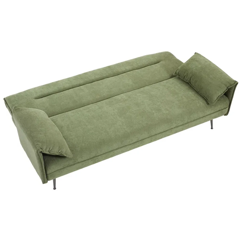 3-Seater Convertible Sofa Bed - Green, Polyester