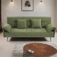 3-Seater Convertible Sofa Bed - Green, Polyester