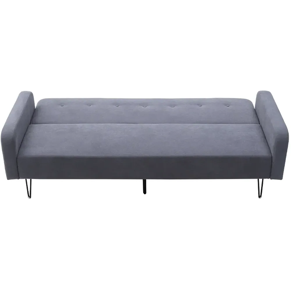 3-Seater Convertible Sofa Bed - Grey, Linen