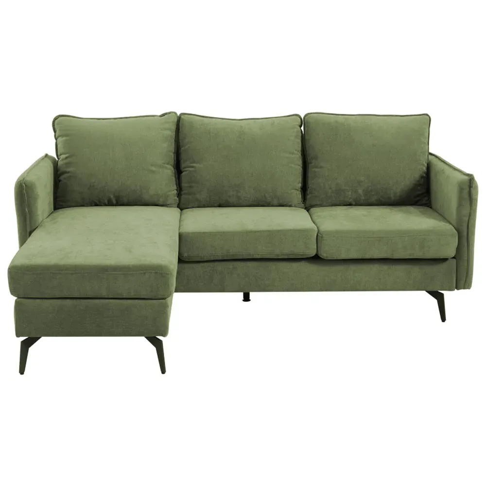 3-Seater Right Hand Chaise Sofa - Green