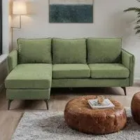 3-Seater Right Hand Chaise Sofa - Green