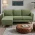 3-Seater Right Hand Chaise Sofa - Green