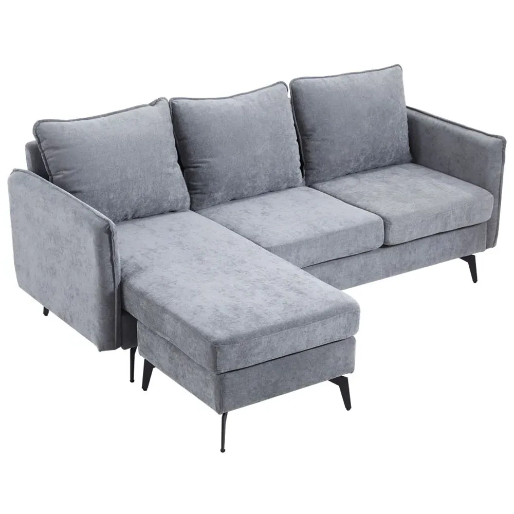 3-Seater Right Hand Chaise Sofa - Grey