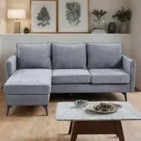 3-Seater Right Hand Chaise Sofa - Grey