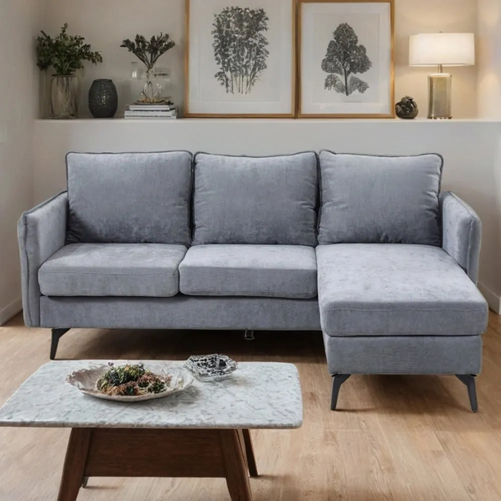 3-Seater Right Hand Chaise Sofa - Grey