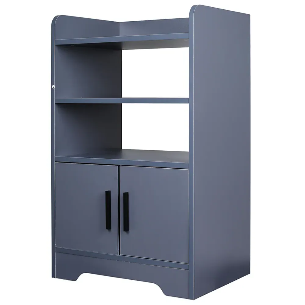 3 Shelf 2 Door Wooden Sideboard - Grey