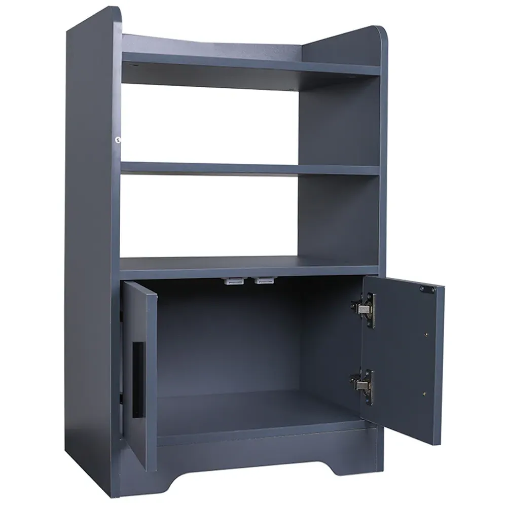 3 Shelf 2 Door Wooden Sideboard - Grey