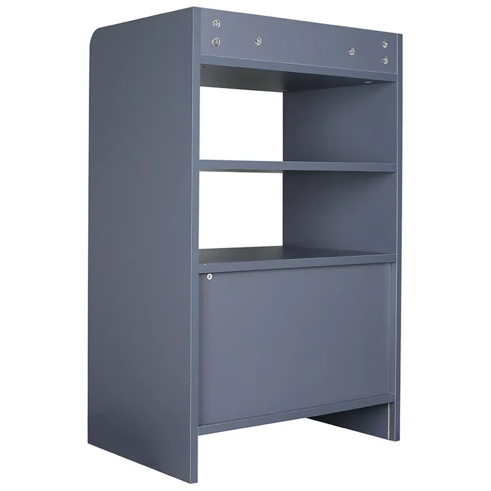 3 Shelf 2 Door Wooden Sideboard - Grey