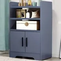 3 Shelf 2 Door Wooden Sideboard - Grey