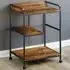 3 Shelf Wooden Printer Stand with Lockable Wheels - Brown