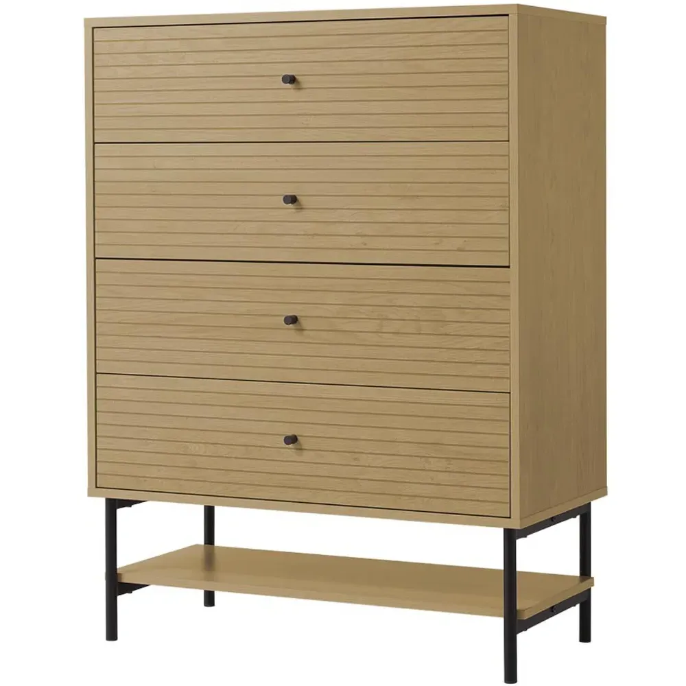 4 Drawer Storage Cabinet with Shelf - Cream