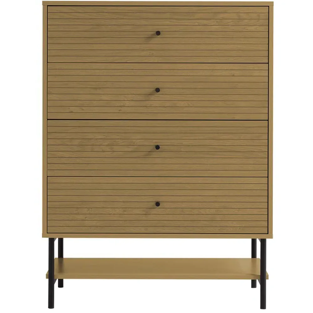 4 Drawer Storage Cabinet with Shelf - Cream