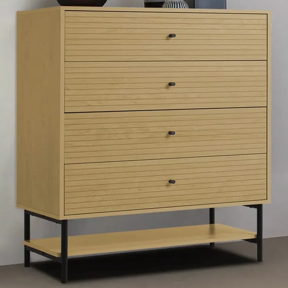 4 Drawer Storage Cabinet with Shelf - Cream