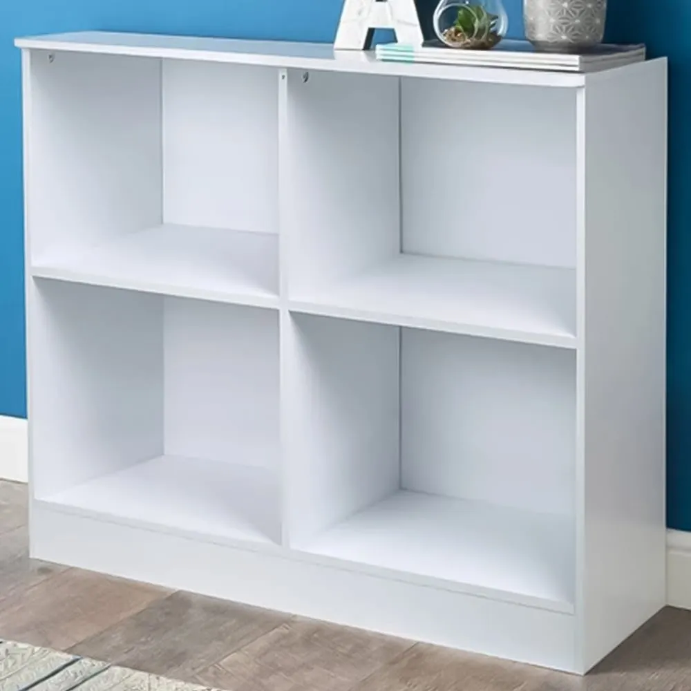 4 Shelf Cube Storage Sideboard - White