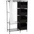 4 Shelf Portable Wardrobe with Hanging Rail - Black, Metal
