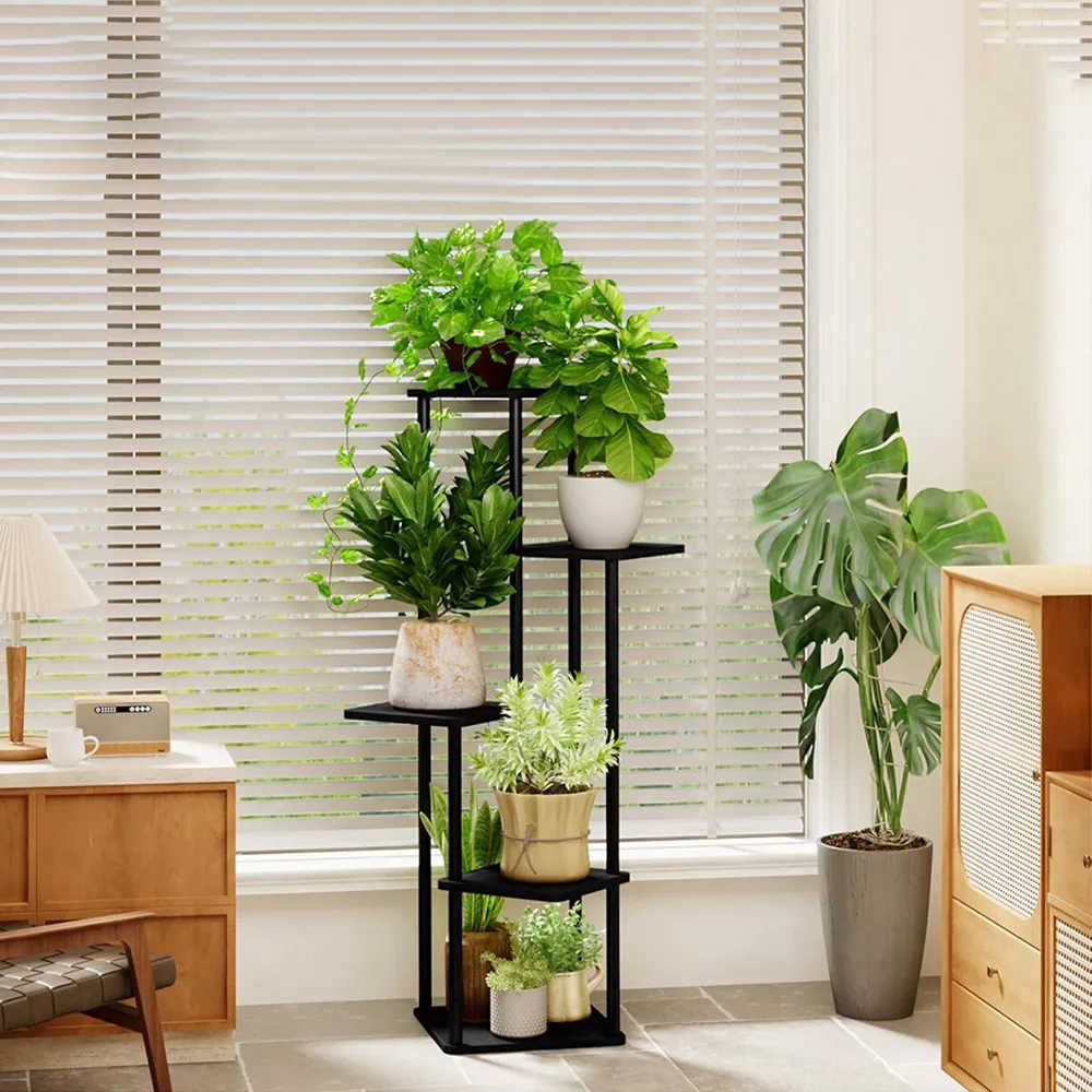 5 Shelf Plant Display Stand - Black, Metal