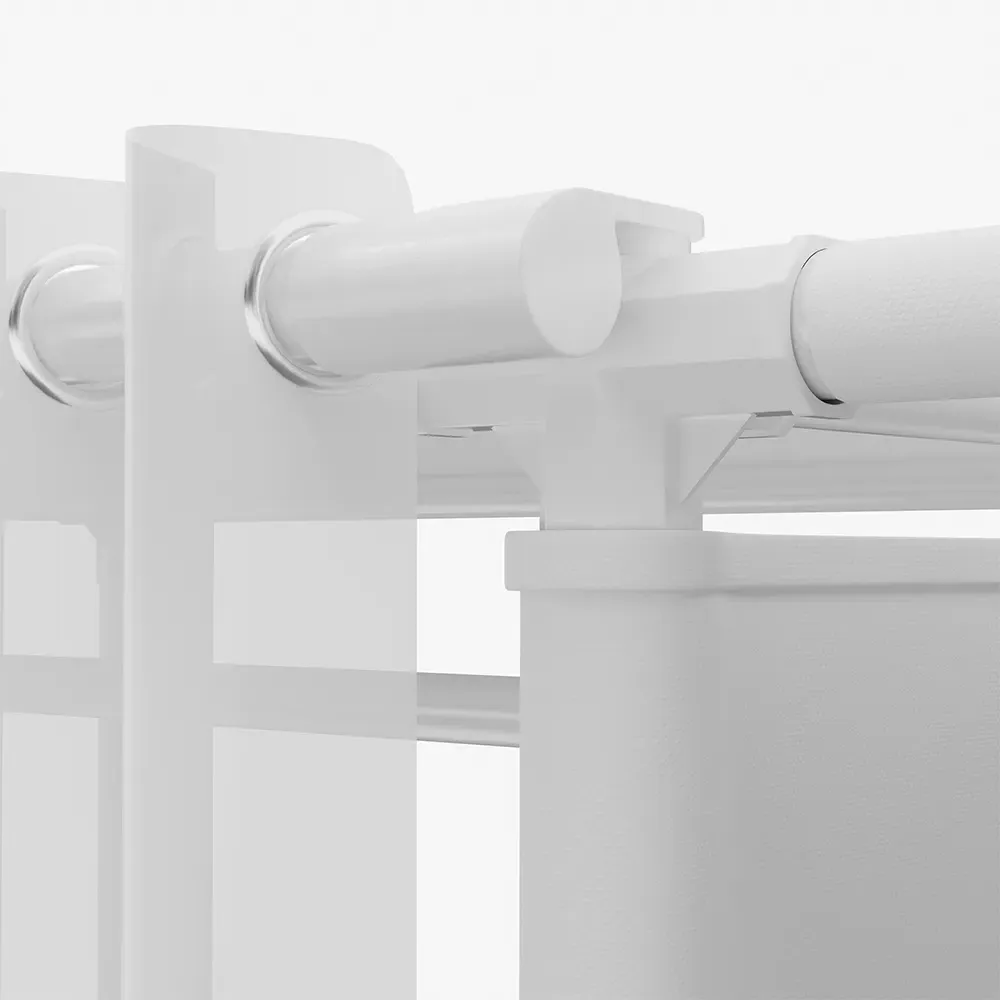 5 Shelf Portable Wardrobe with Hanging Rail - White, Metal