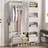 5 Shelf Portable Wardrobe with Hanging Rail - White, Metal