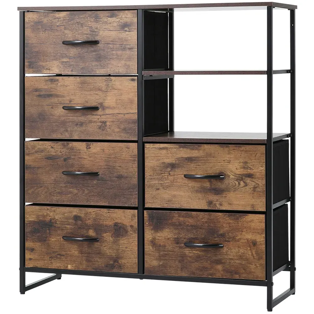 6 Drawer 2 Shelf Storage Cabinet - Brown