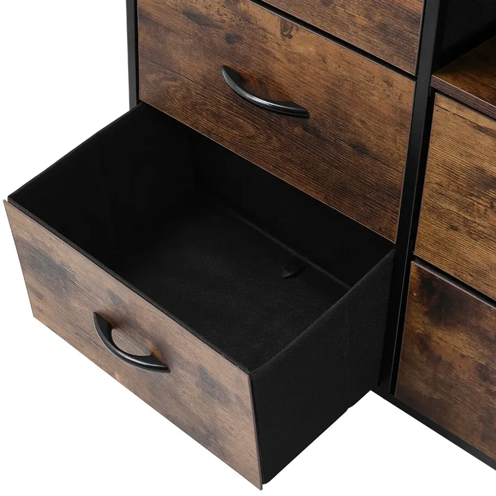 6 Drawer 2 Shelf Storage Cabinet - Brown