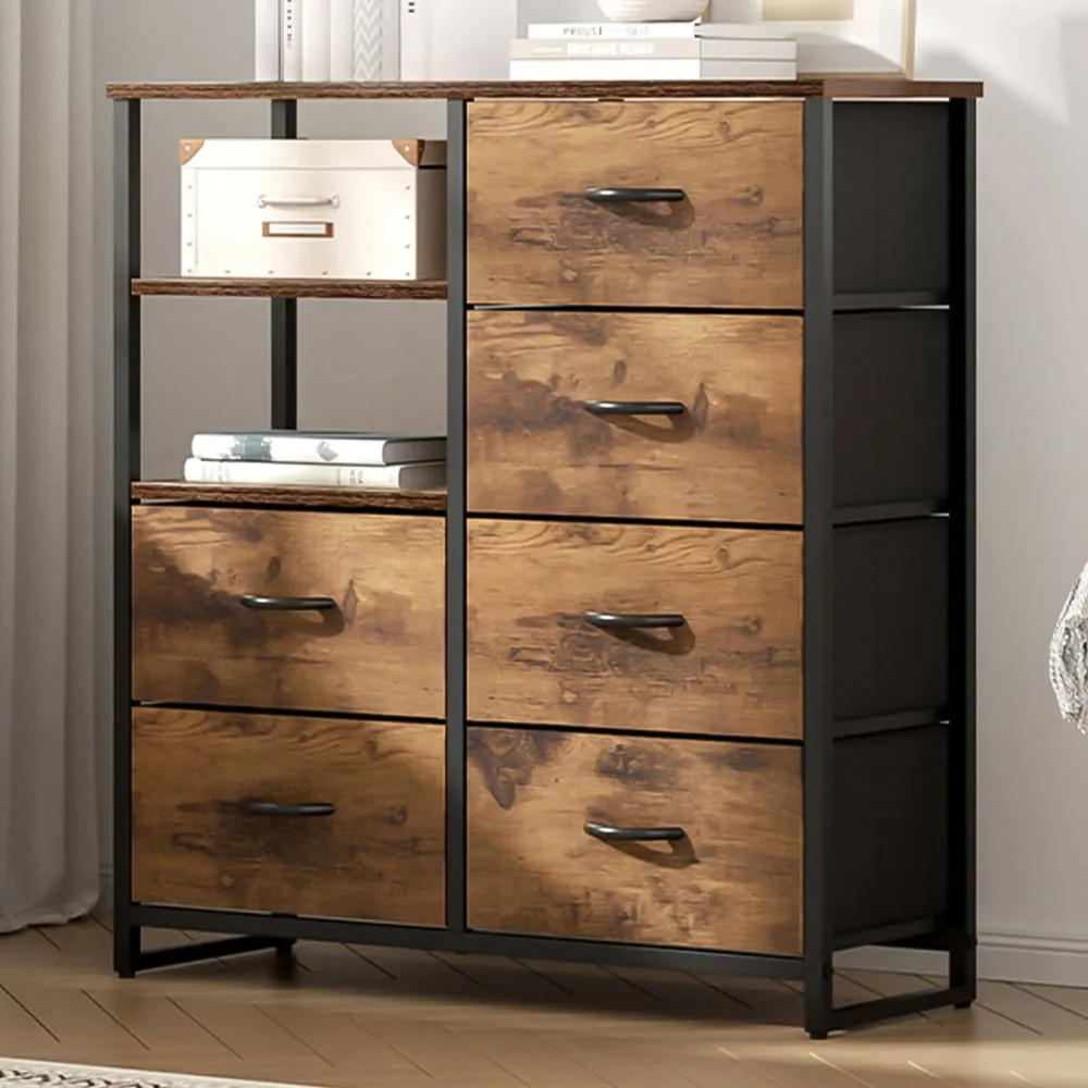 6 Drawer 2 Shelf Storage Cabinet - Brown