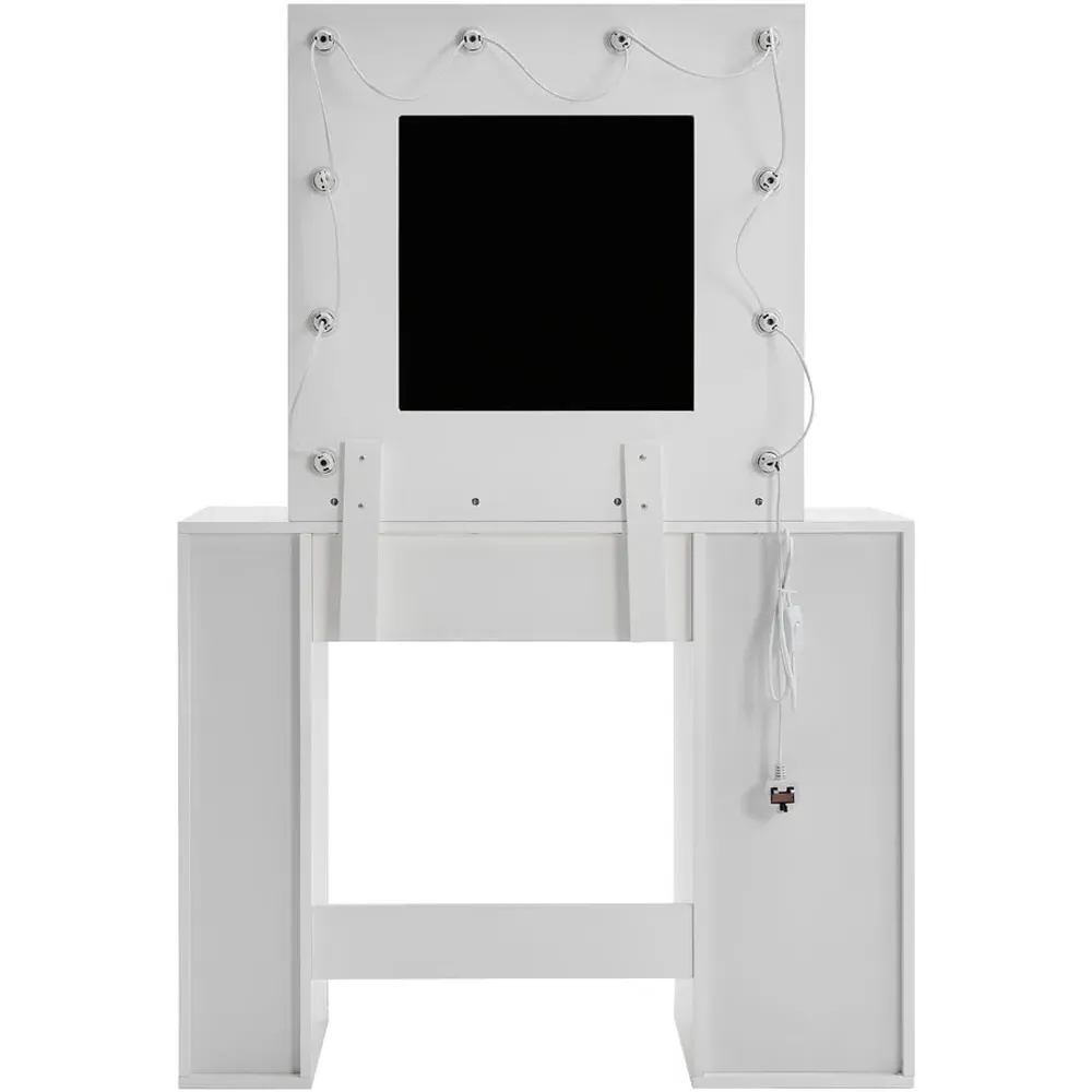 6 Drawer Hollywood LED Mirror Dressing Table - White