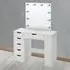6 Drawer Hollywood LED Mirror Dressing Table - White