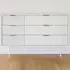 6 Drawer Storage Cabinet with Gold Handle - White