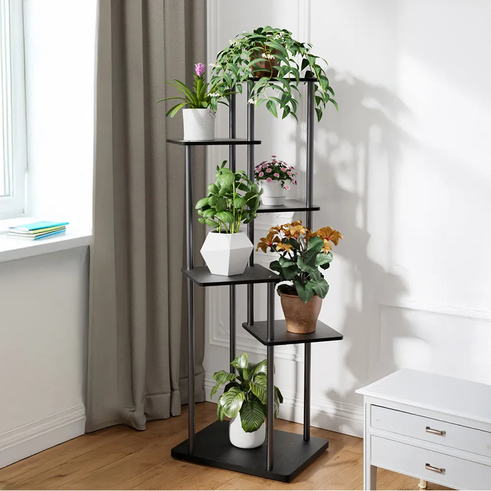 6 Shelf Plant Display Stand - Black, Metal