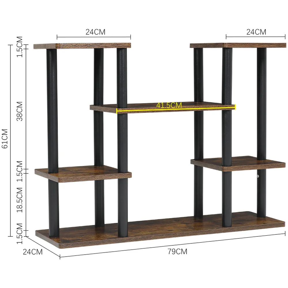 6 Shelf Plant Stand - Brown