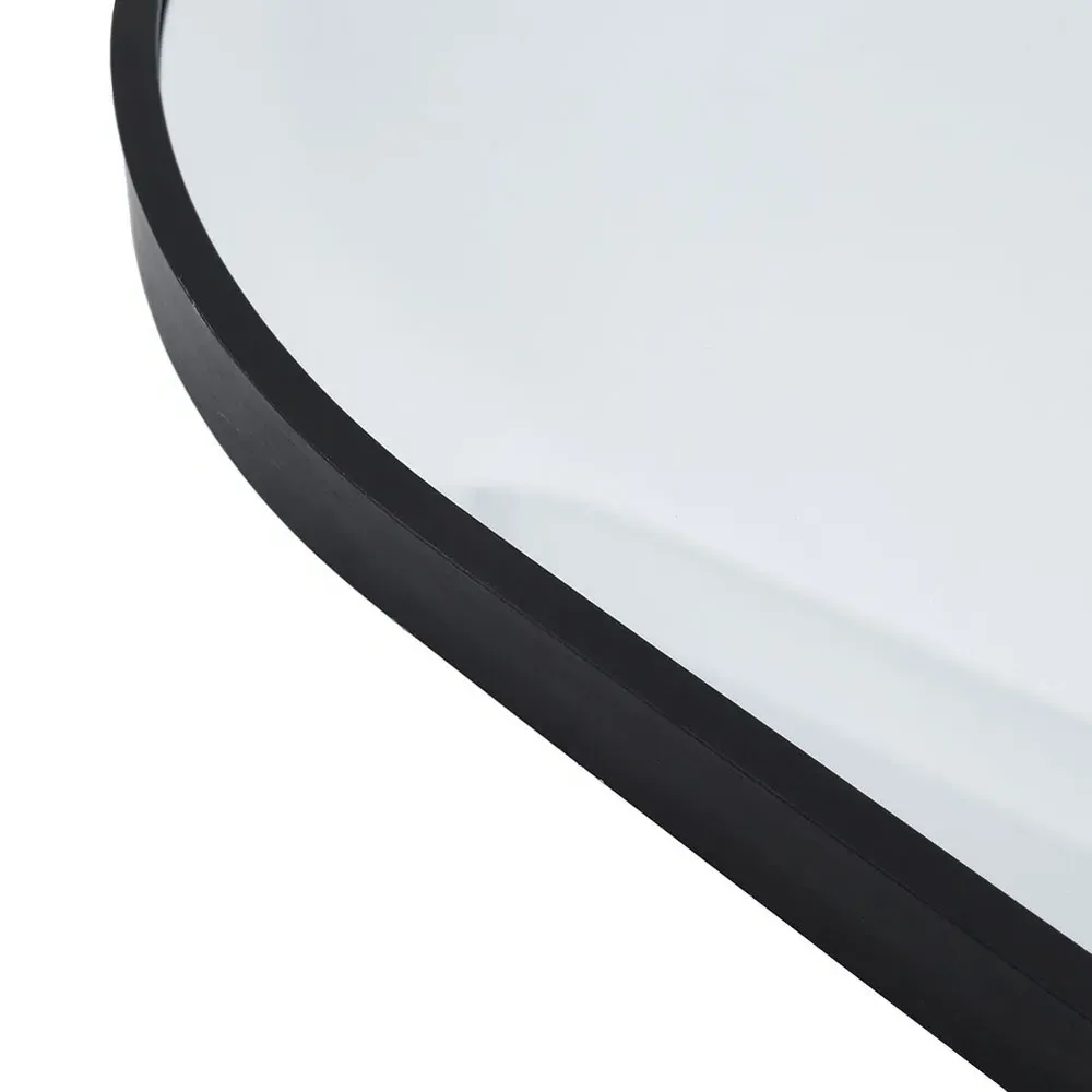 60cm Arched Wall Mirror - Black, Aluminium Alloy