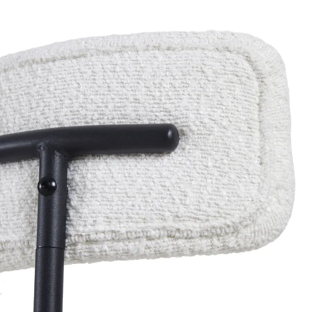 Counter Height Bar Stool Set of 2 - White, Boucle