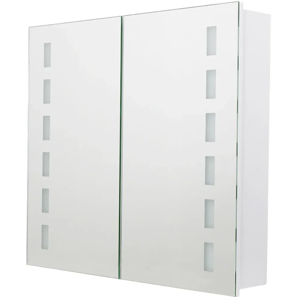 Double Door LED Bathroom Mirror Cabinet with Speaker - White