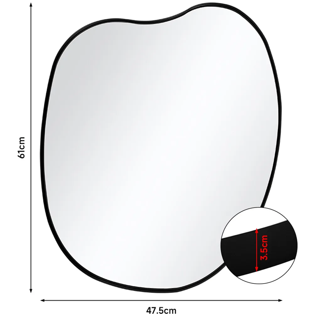 Irregular Wall Mirror - Black, Metal