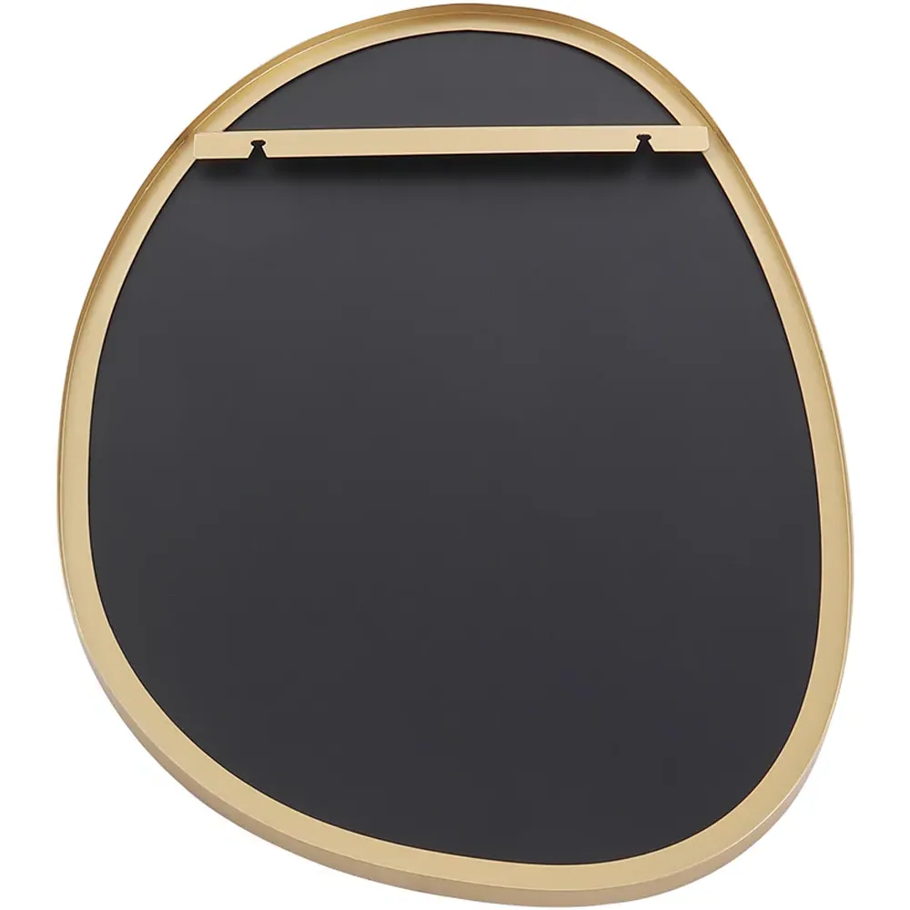 Irregular Wall Mirror with Metal Frame - Gold