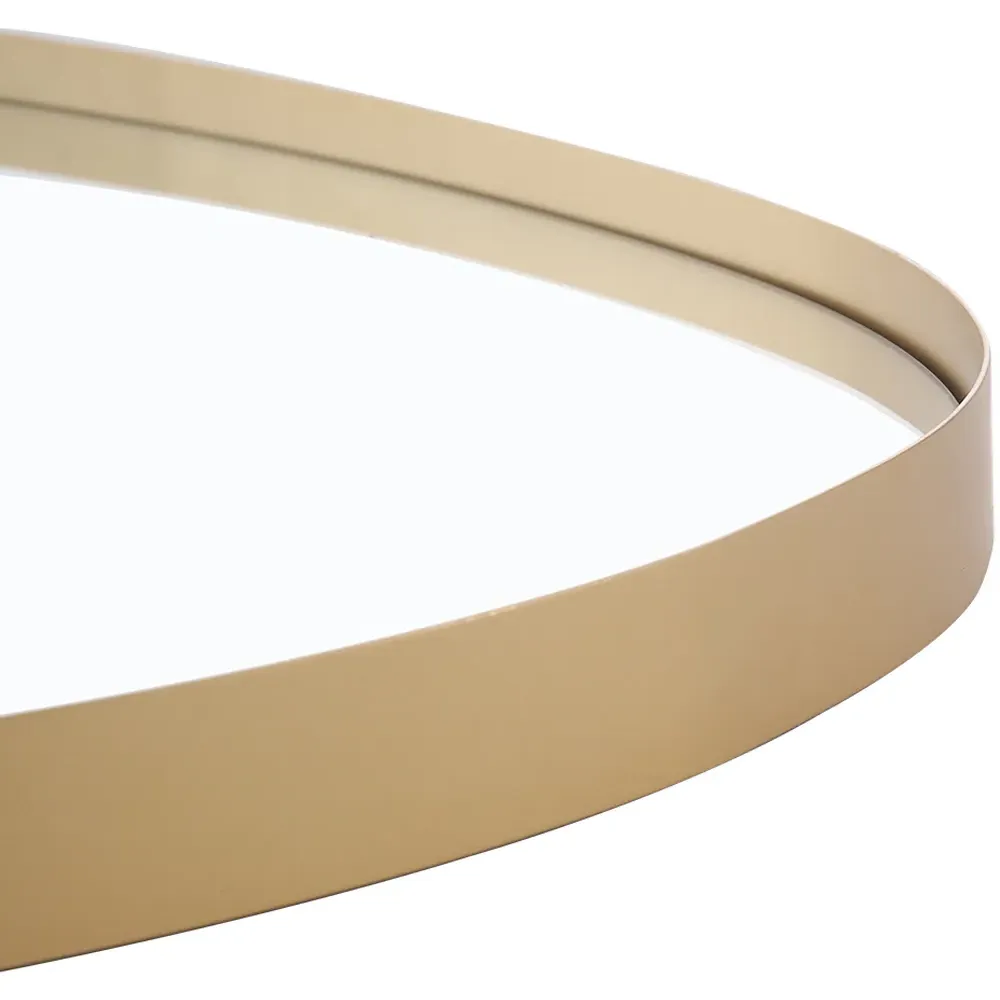 Irregular Wall Mirror with Metal Frame - Gold