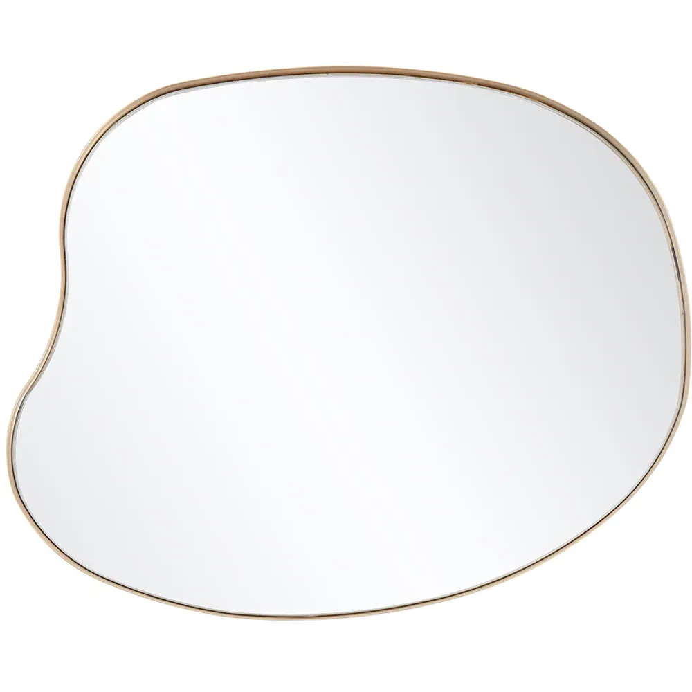 Irregular Wall Mirror with Metal Frame - Gold image